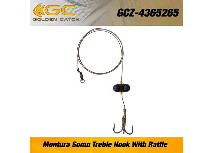 Catfish Rig Golden Catch Treble Hook With Rattle : Marime - 5/0