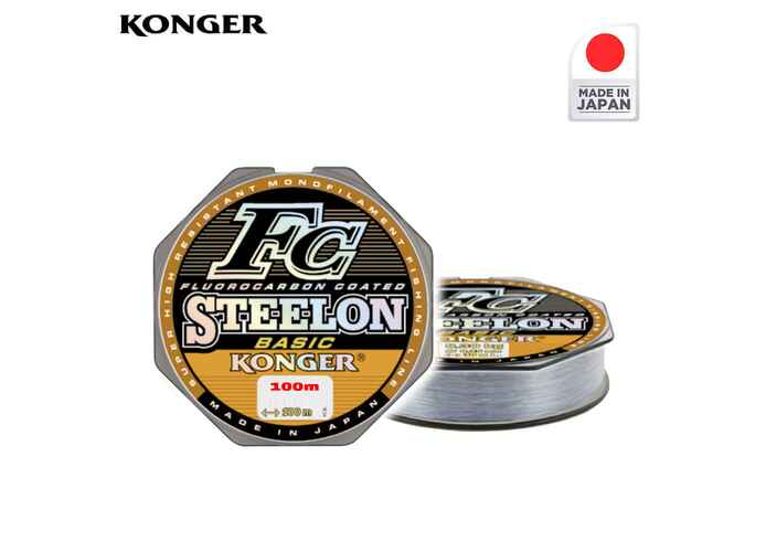 Konger Fir Monofilament Japan Steelon FC BASIC gri deschis, 0.22mm, 6.65kg, 100m