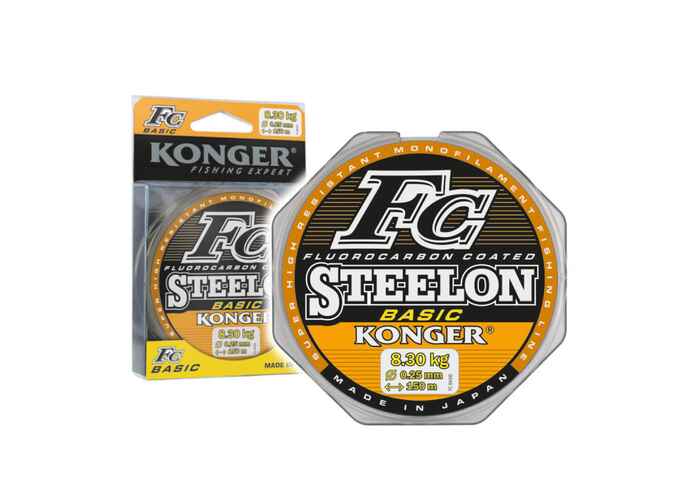 Konger Fir Monofilament Japan Steelon FC BASIC gri deschis, 0.22mm, 6.65kg, 100m