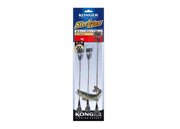 Konger set 72 strune rapitori SteelFlex 1×7, 22.5cm si 30cm, 5kg