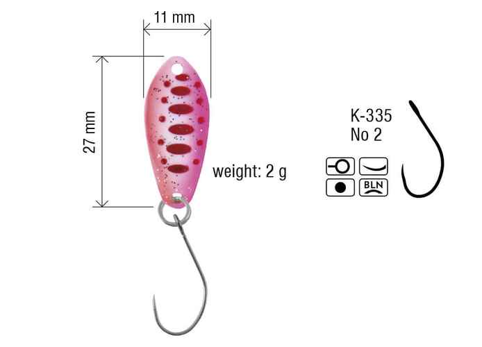 Kamatsu oscilanta pastrav Keiko 2.7cm, 2gr, 006 (Pink Fluo)