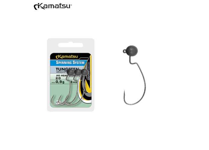 Kamatsu Tungsten Offset Jig Head #3/0, 1.3gr (3/64oz) 3buc/set