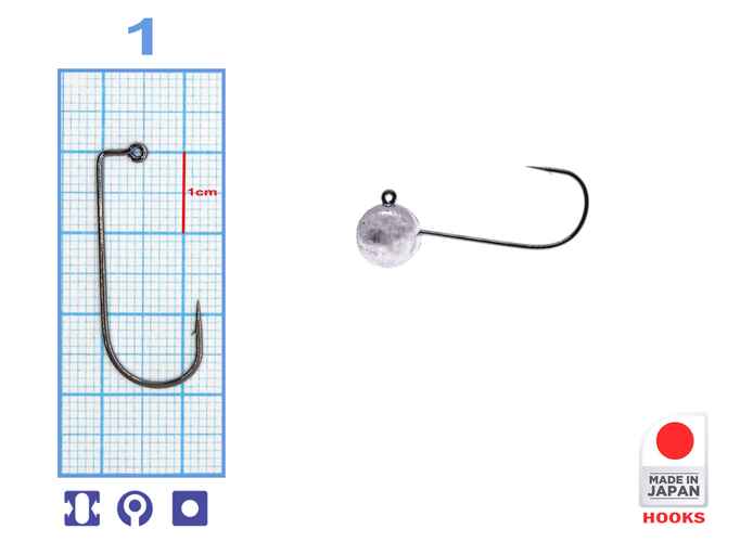 M.Hooks MicroJig Bila, marime 1, 5gr (5buc/plic)