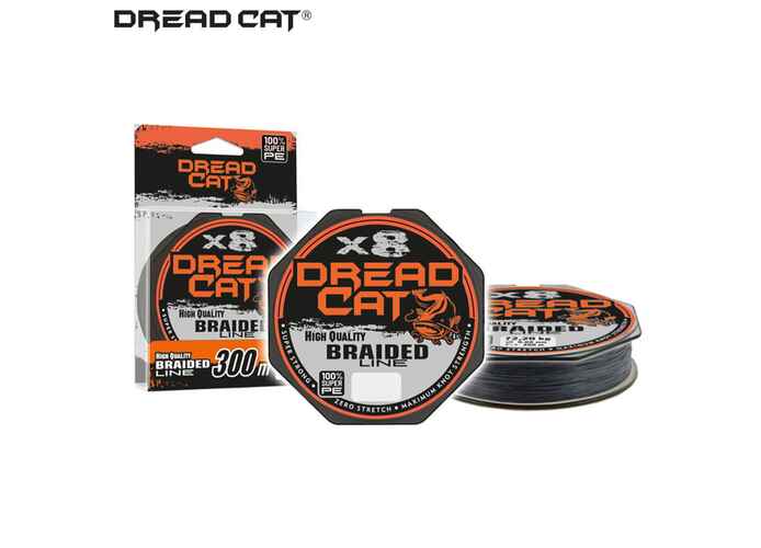 Dread Cat Fir Textil X8 Black 0.30mm, 38.40kg, 300m, pentru pescuitul la somn