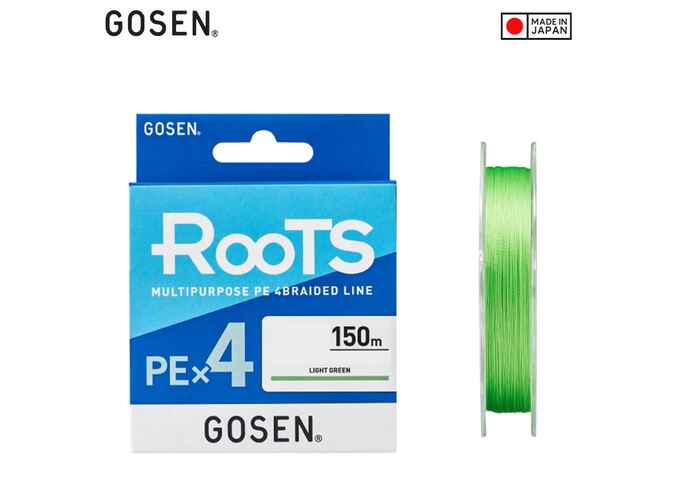 Gosen Fir Textil PE Roots X4 Light Green 150m, marime PE 2.0, 0.242mm, 14kg