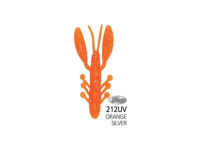 Damiki Air Craw 7.6CM (3 inch) Floating, 212UV (UV Orange Silver), 8buc/plic