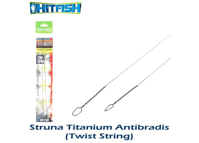 Hitfish struna nickel-titanium pentru rapitori, antibradis (twist string) TISTR-250/43, 25cm, 0.43mm, 18.2kg, 2buc/plic