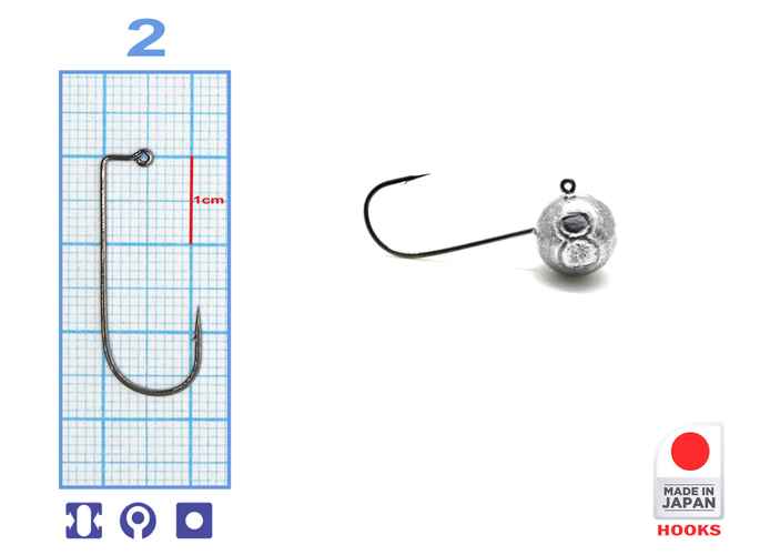 M.Hooks MicroJig Bila, marime 2, 8gr (5buc/plic)