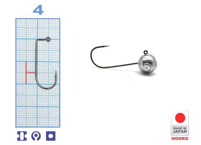M.Hooks MicroJig Bila, marime 4, 6gr (5buc/plic)