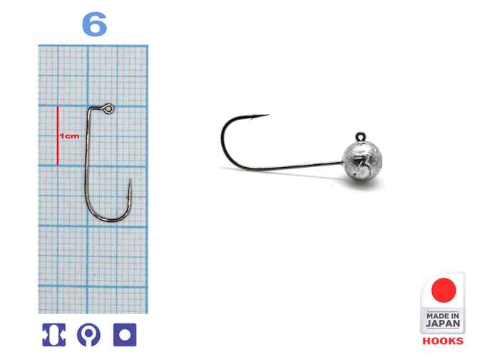 M.Hooks MicroJig Bila, marime 6, 3gr (5buc/plic)