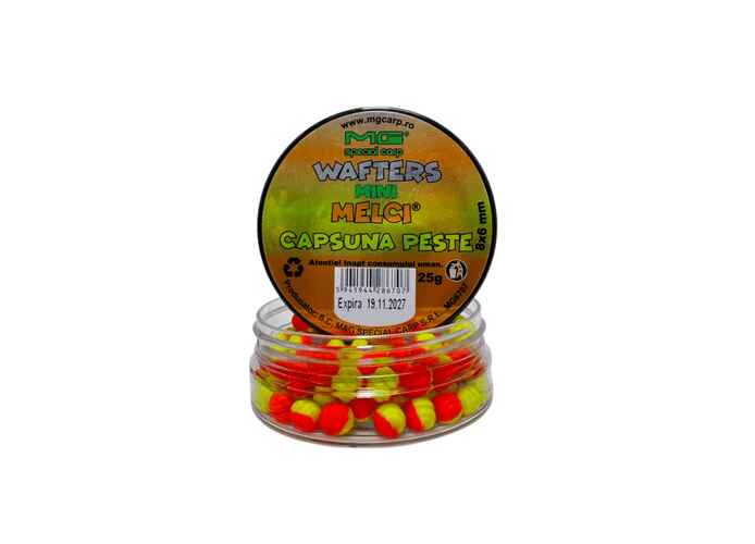 Melci Mini - Wafters MG Carp, 8x6mm, 25g, Capsuna Peste