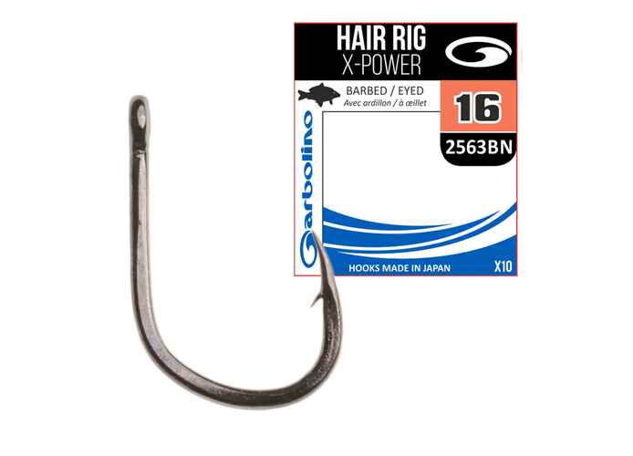 Carlig Garbolino No.16 Hair Rig X-Power 2563 Black Nickel 10buc