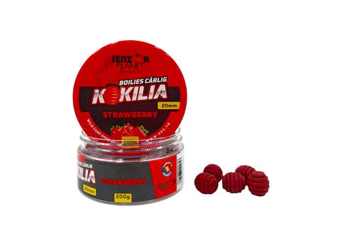 BOILIES KOKILIA PENTRU CARLIG STRAWBERRY (ROSU) 20mm 200g