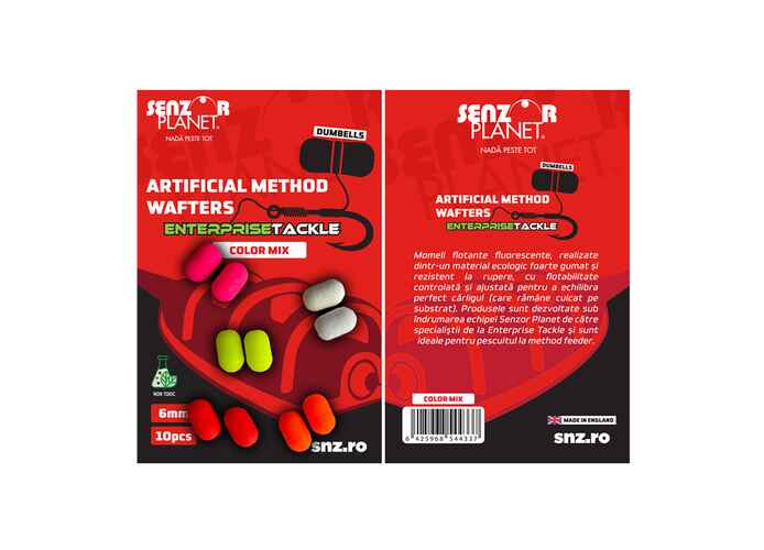 ARTIFICIAL METHOD WAFTERS DUMBELLS ENTERPRISE TACKLE FLUO MIXED COLORS (MIX CULORI) 6mm