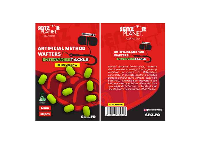 ARTIFICIAL METHOD WAFTERS DUMBELLS ENTERPRISE TACKLE FLUO YELLOW (GALBEN FLUO) 6mm