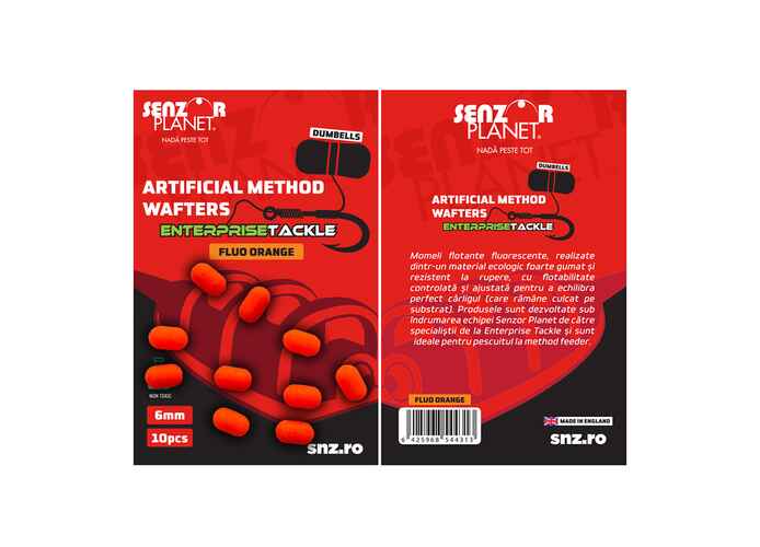 ARTIFICIAL METHOD WAFTERS DUMBELLS ENTERPRISE TACKLE FLUO ORANGE (PORTOCALIU FLUO) 6mm