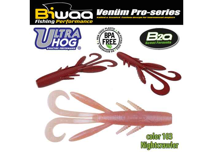 SHAD ULTRA HOG 3 7.5cm 103 Nightcrawler
