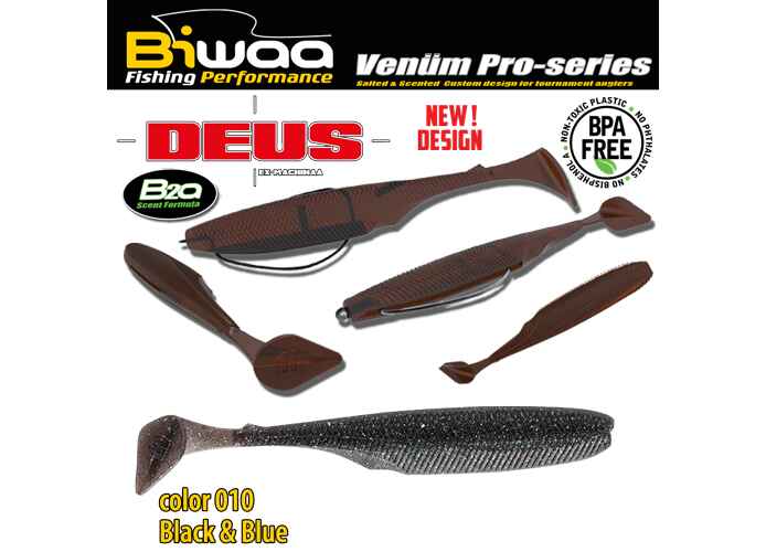 SHAD DEUS 4 10cm 010 Black & Blue