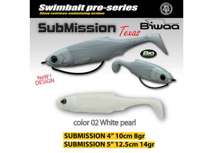 SHAD SUBMISSION 5 13cm 02 Pearl White