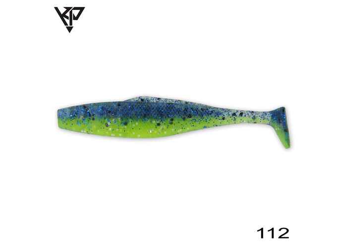 KP Baits Natural Shad 8.75CM (3.5 inch), culoare 112 (Lime Blue Glitter) (5buc/plic)