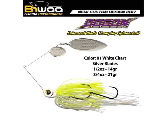 SPINNERBAIT DOGON 3/4oz 21gr 01 White Chart-Silver Blades