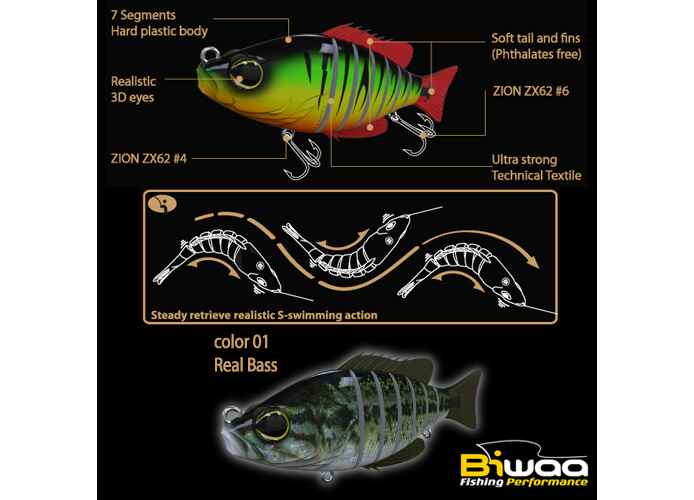 SWIMBAIT SEVEN SECTION S6 15cm 60gr 01 Real Bass