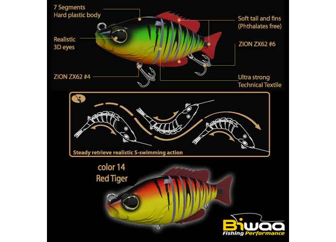 SWIMBAIT SEVEN SECTION S5 13cm 34gr 14 Red Tiger