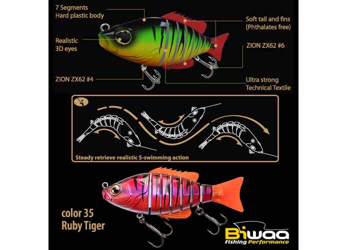SWIMBAIT SEVEN SECTION S4 10cm 17gr 35 Ruby Tiger