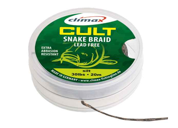 FIR TEXTIL CULT CRAP SNAKEBRAID LEADER 10m 40lb Dark Silt