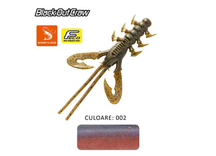 SHAD TIEMCO BLACK OUT CRAW 4" 10cm Culoare 002